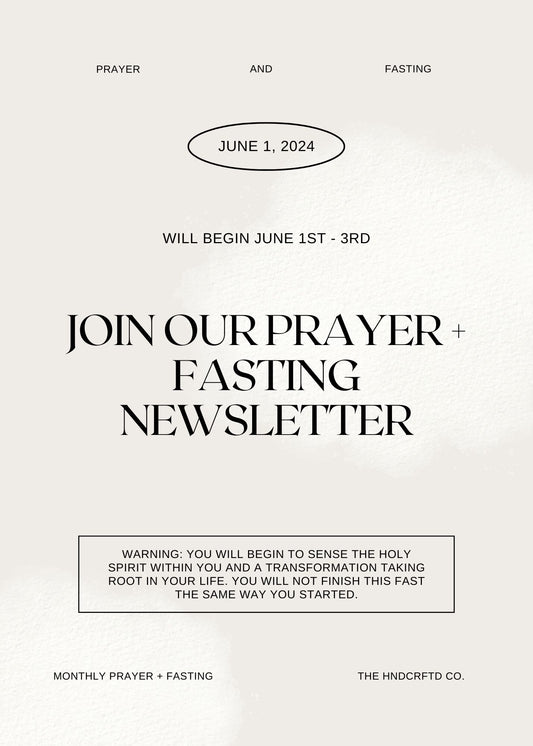 Prayer + Fasting Newsletter